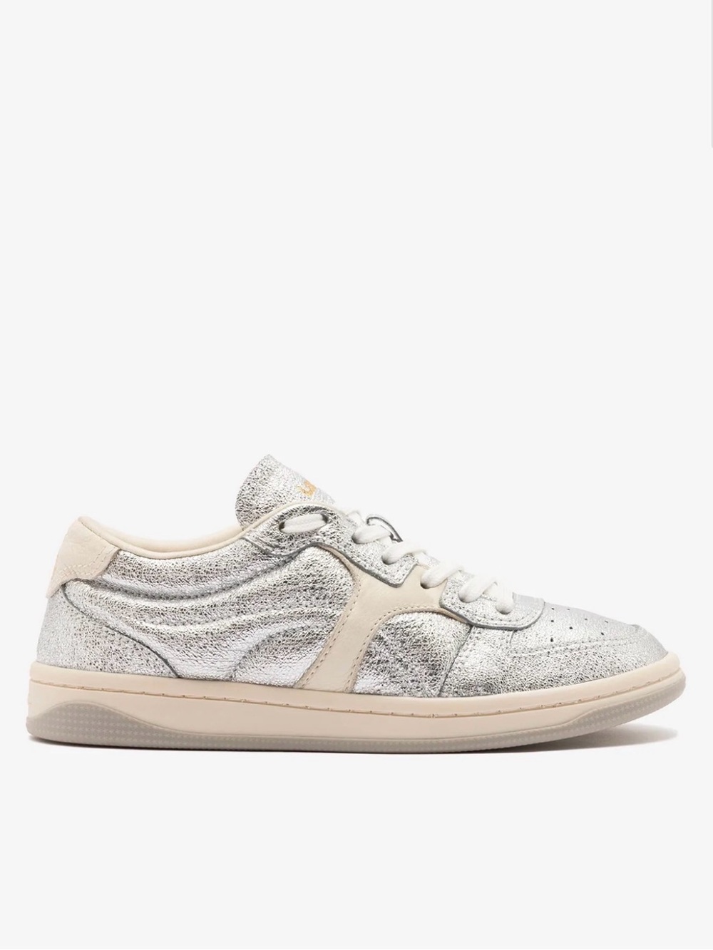Larroude George Sneaker in Silver Leather & Ivory Leather NWT - Picture 12 of 15